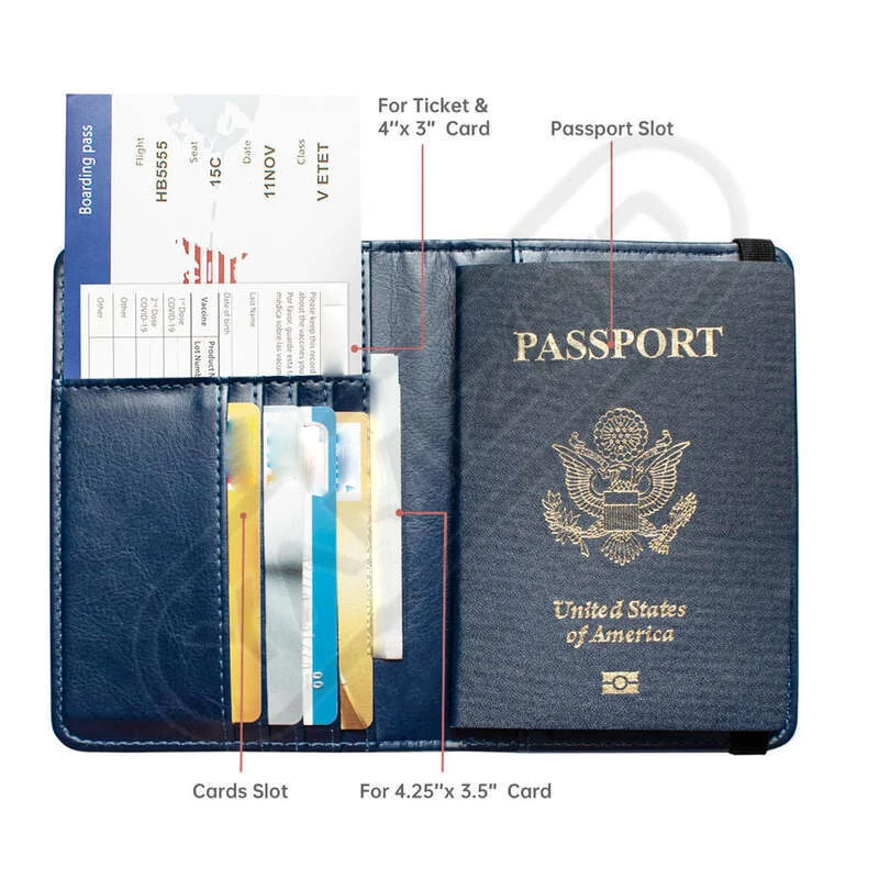 Synthetic Leather Passport Holder - RFID Blocking - Image 2