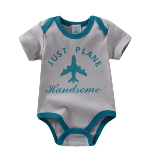 5pcs Baby Boy Short Sleeve Triangle Rompers, - Thumbnail Image 4