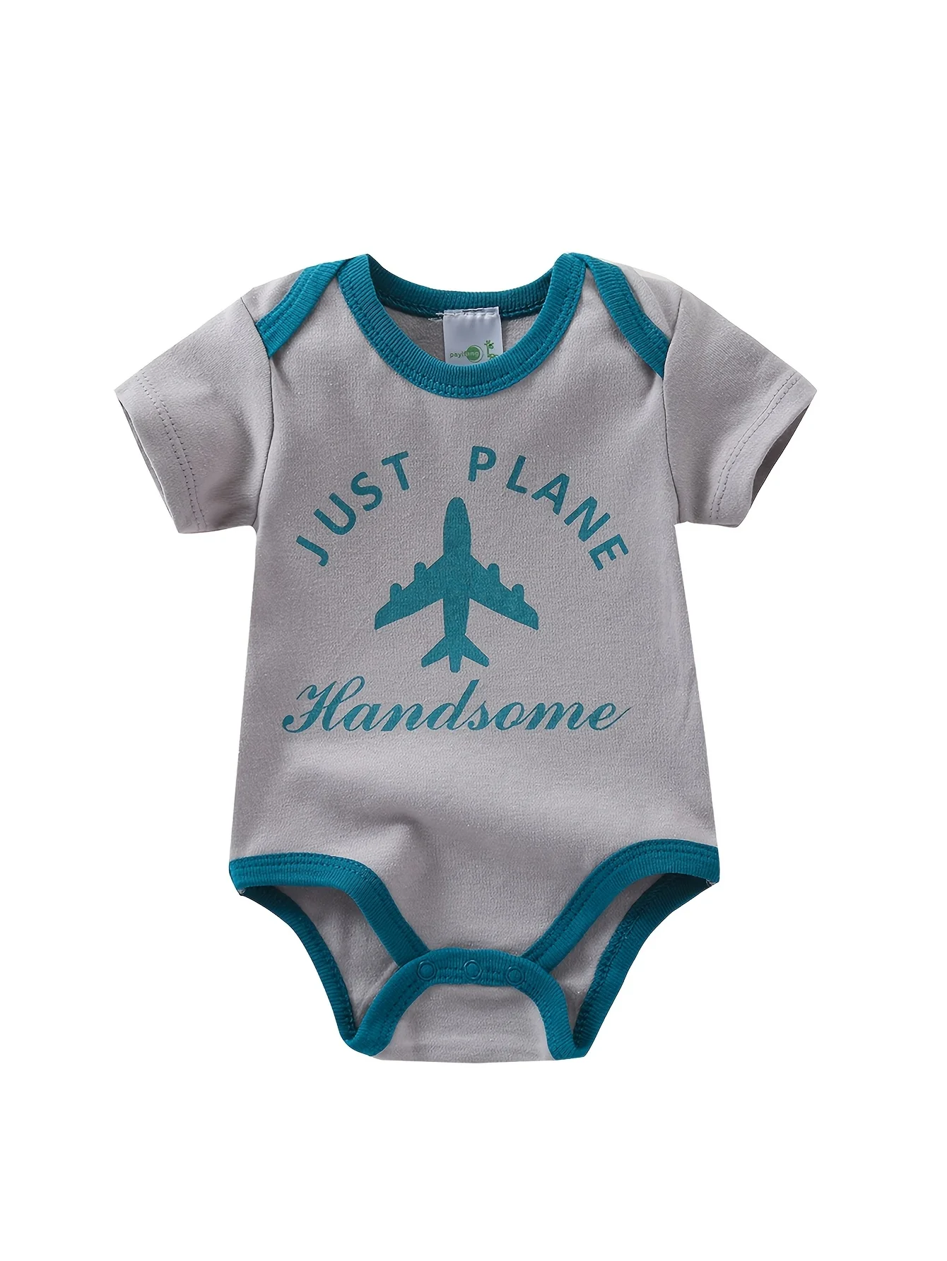 5pcs Baby Boy Short Sleeve Triangle Rompers, - Image 4