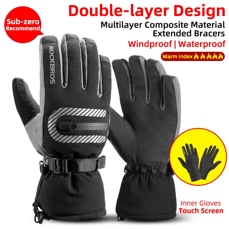 Motorcycle Waterproof Fleece Thermal Gloves - Image 7