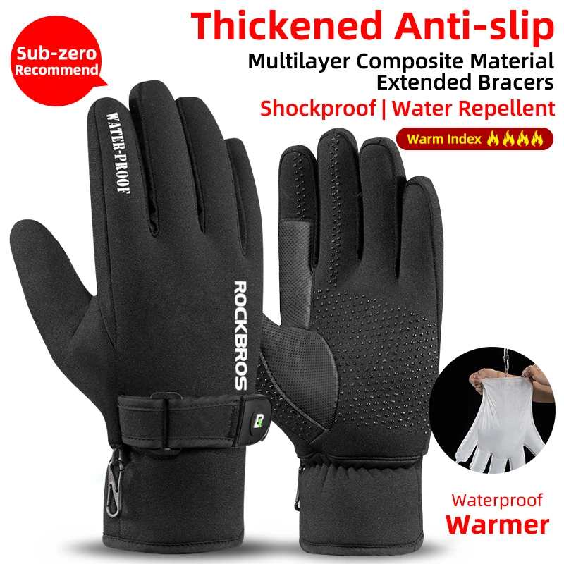 Motorcycle Waterproof Fleece Thermal Gloves - Image 4
