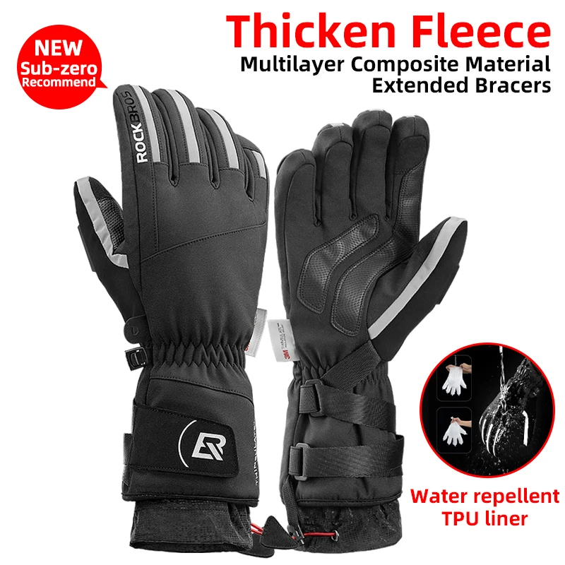 Motorcycle Waterproof Fleece Thermal Gloves - Image 3