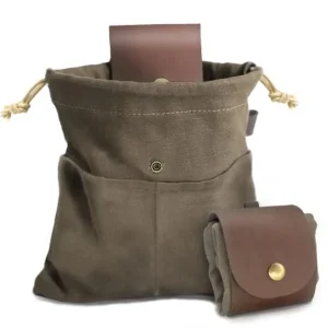 Water Resistant Leather Foraging Bag with pouch - Thumbnail Image 1