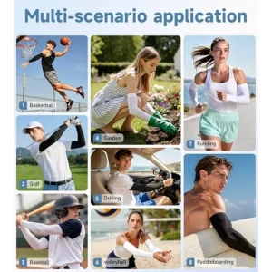 UPF 50 Cooling, UV Sun Protection Arm Sleeves - Thumbnail Image 4