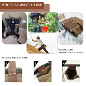 Water Resistant Leather Foraging Bag with pouch - Thumbnail Image 4