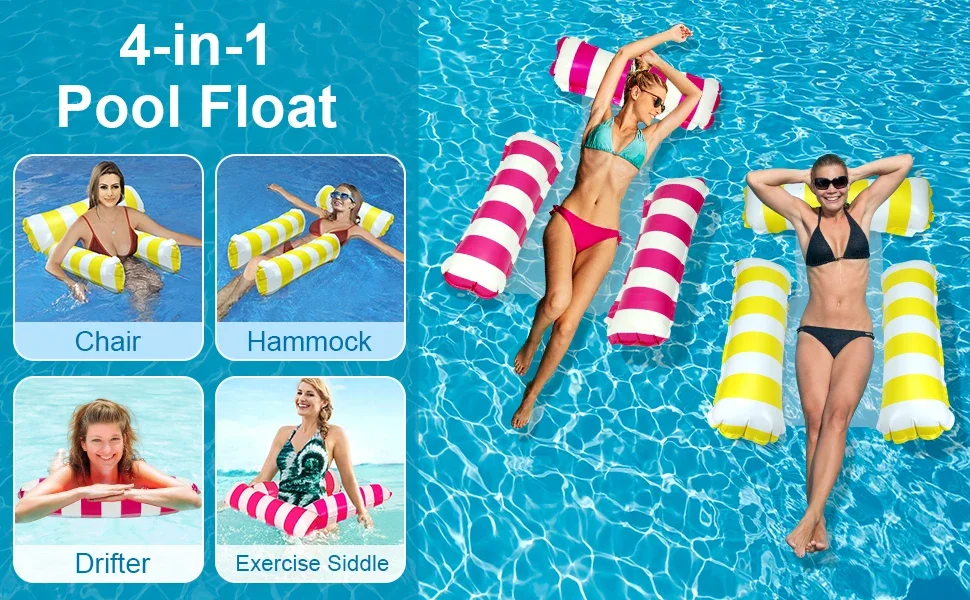 2 Inflatable 4-N-1 Mesh Bottom Floats - Image 5