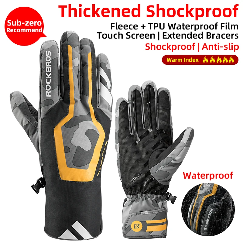 Motorcycle Waterproof Fleece Thermal Gloves - Image 6