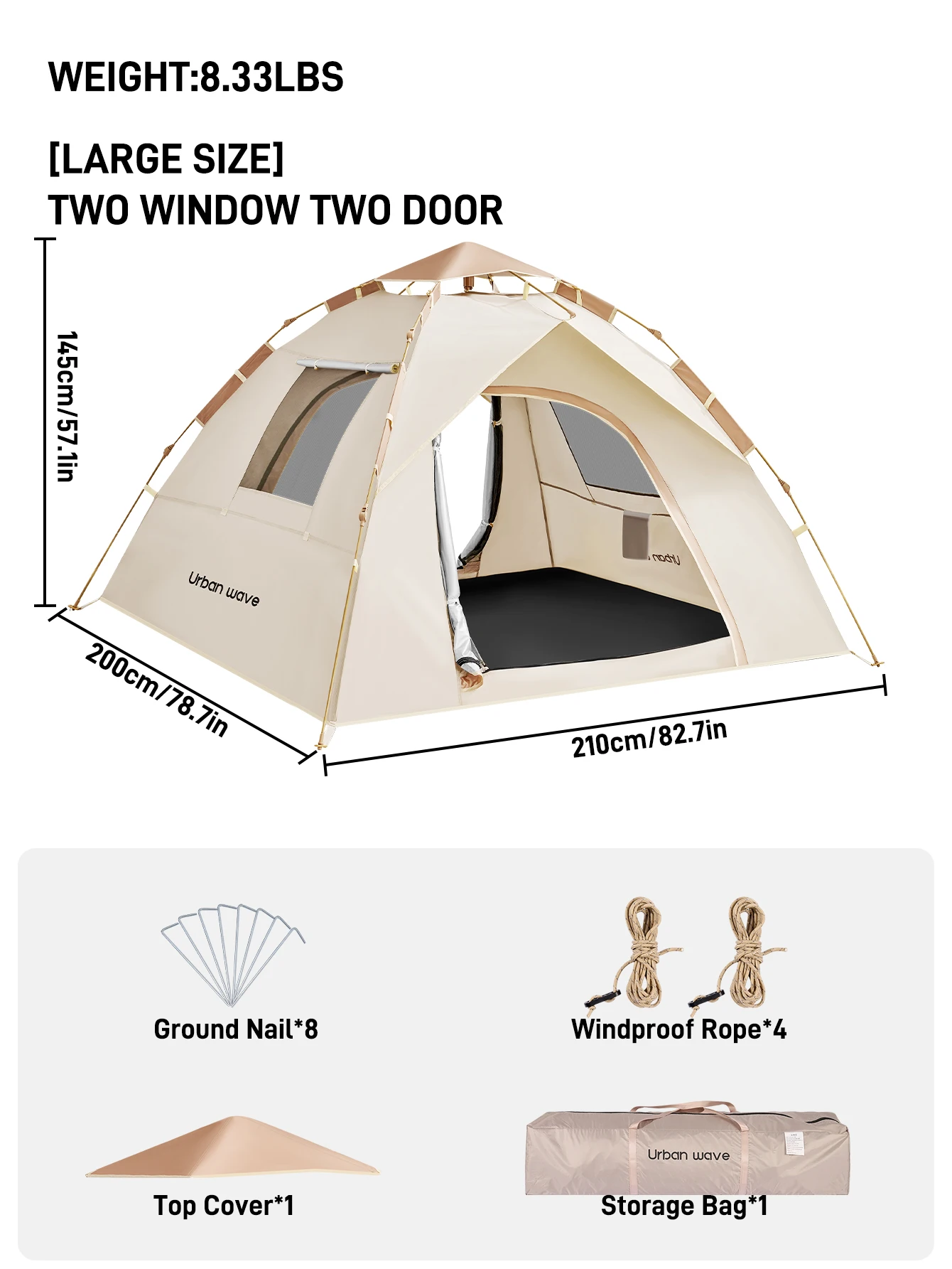 Automatic Pop-up Water and Wind Proof Camping Tent - Image 3