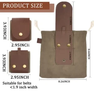 Water Resistant Leather Foraging Bag with pouch - Thumbnail Image 3
