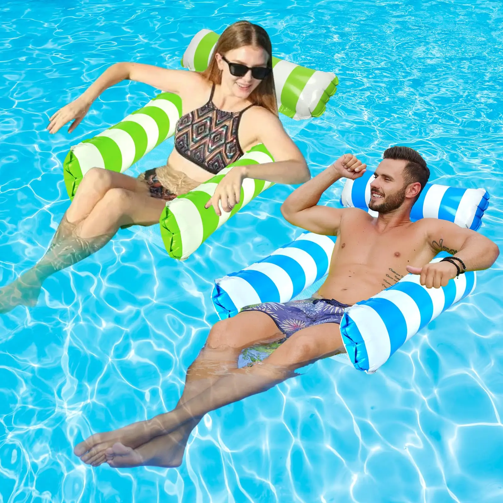2 Inflatable 4-N-1 Mesh Bottom Floats - Image 4
