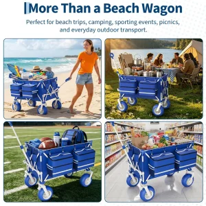 Heavy Duty Folding Utility Beach Wagon 9" Wheels - Thumbnail Image 4