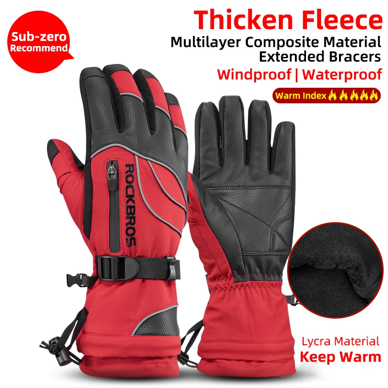 Motorcycle Waterproof Fleece Thermal Gloves - Image 5