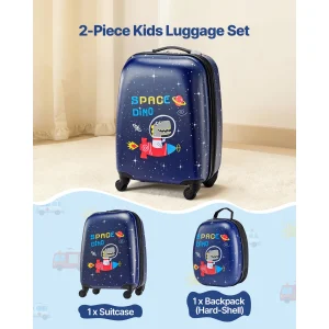 Kids 18" 2-Piece Rolling Luggage Set with Backpack - Thumbnail Image 2