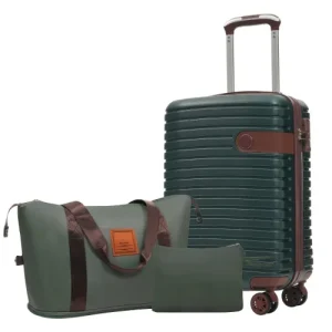3Pc Carry on 22x14x9 Lightweight 20" ABS Luggage - Thumbnail Image 2