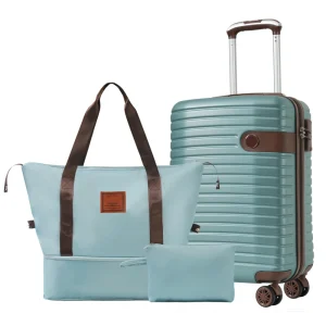 3Pc Carry on 22x14x9 Lightweight 20" ABS Luggage - Thumbnail Image 5