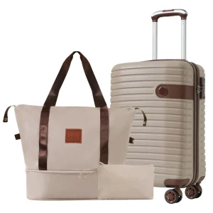 3Pc Carry on 22x14x9 Lightweight 20" ABS Luggage