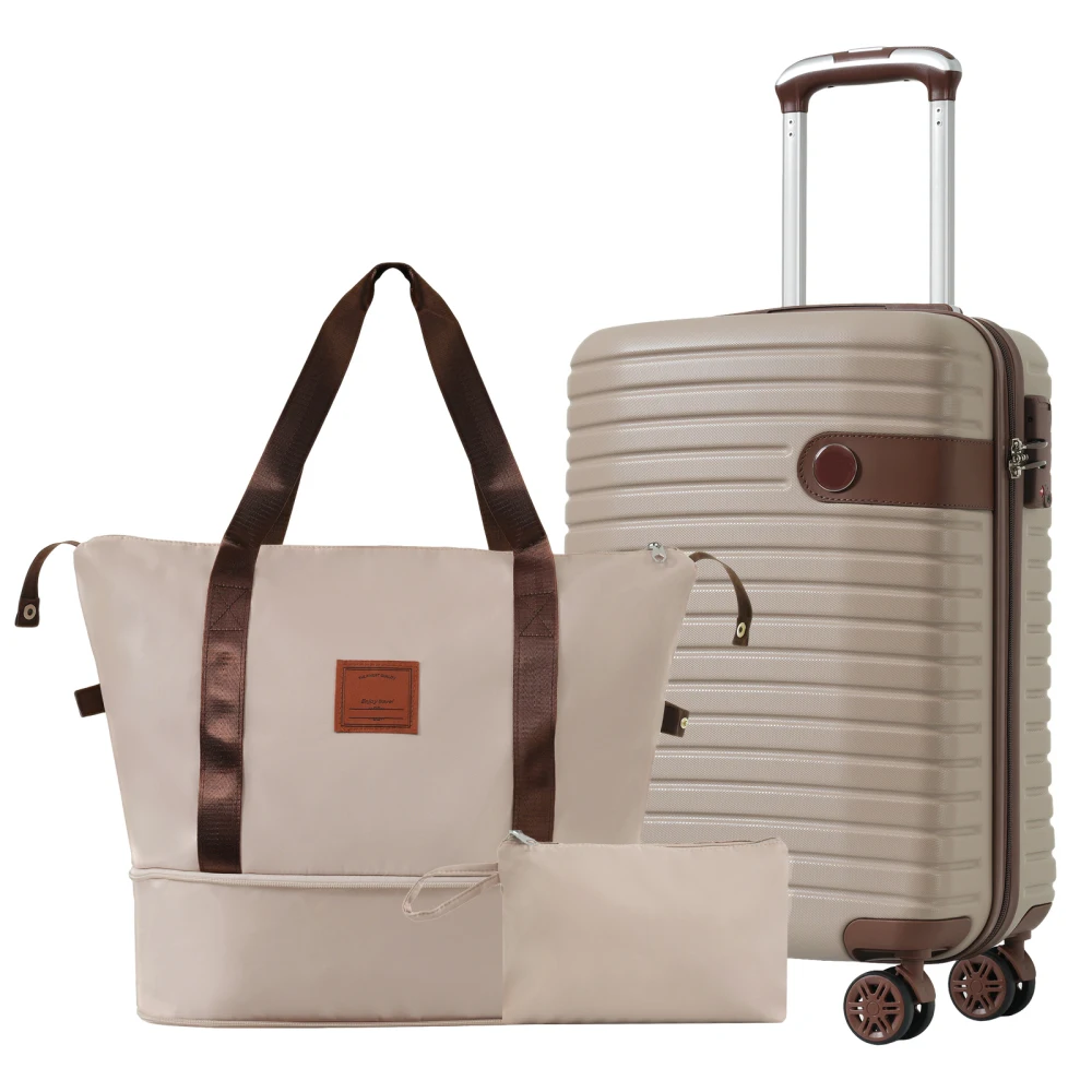 3Pc Carry on 22x14x9 Lightweight 20" ABS Luggage - Image 1