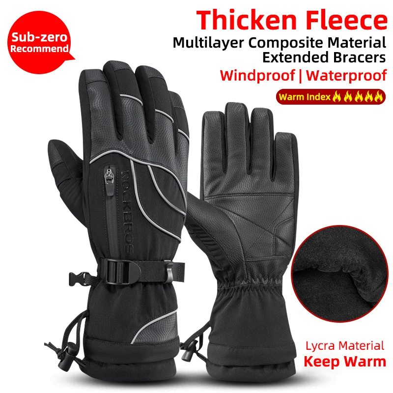 Motorcycle Waterproof Fleece Thermal Gloves - Image 9