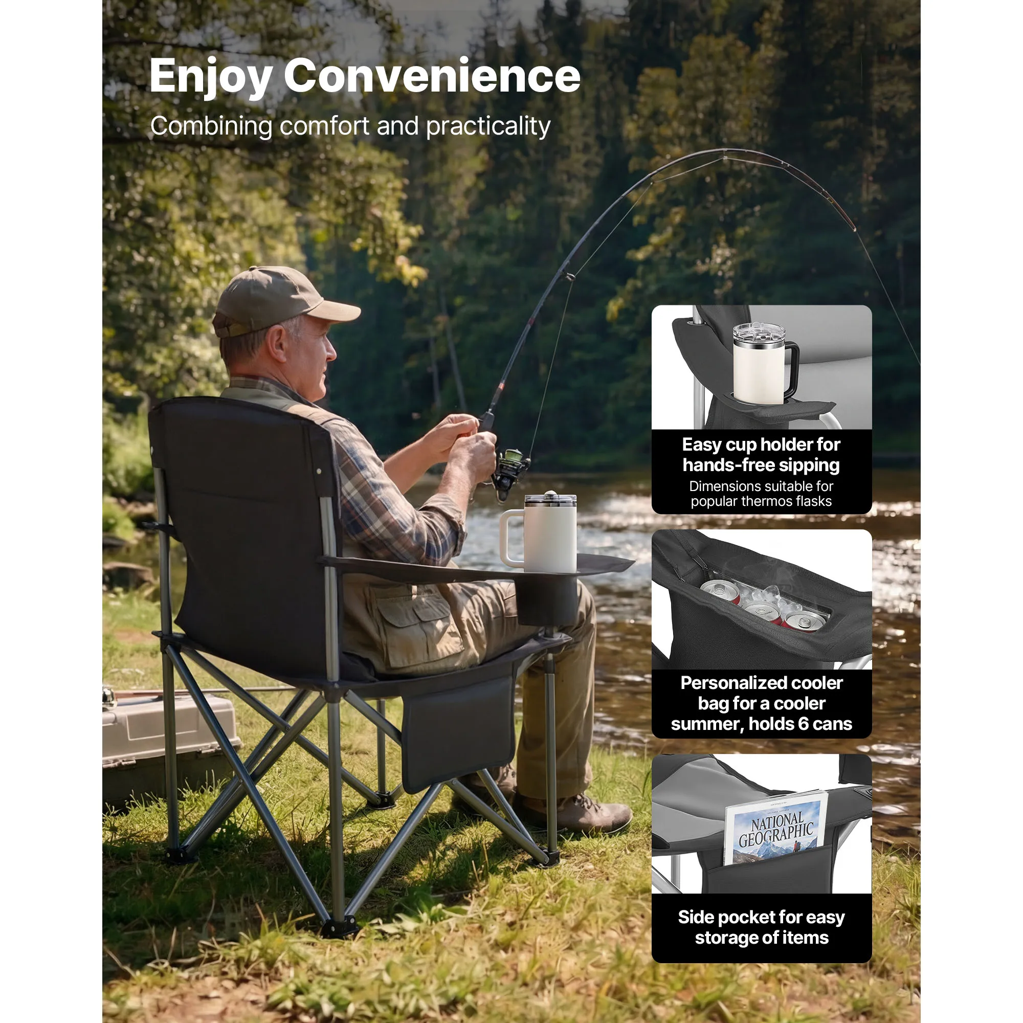 Oversized Heavy Duty 450lbs Padded Backrest Chairs - Image 4