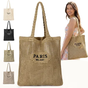 Crochet Tote Bag for Women, Crochet Mesh Beach Bag