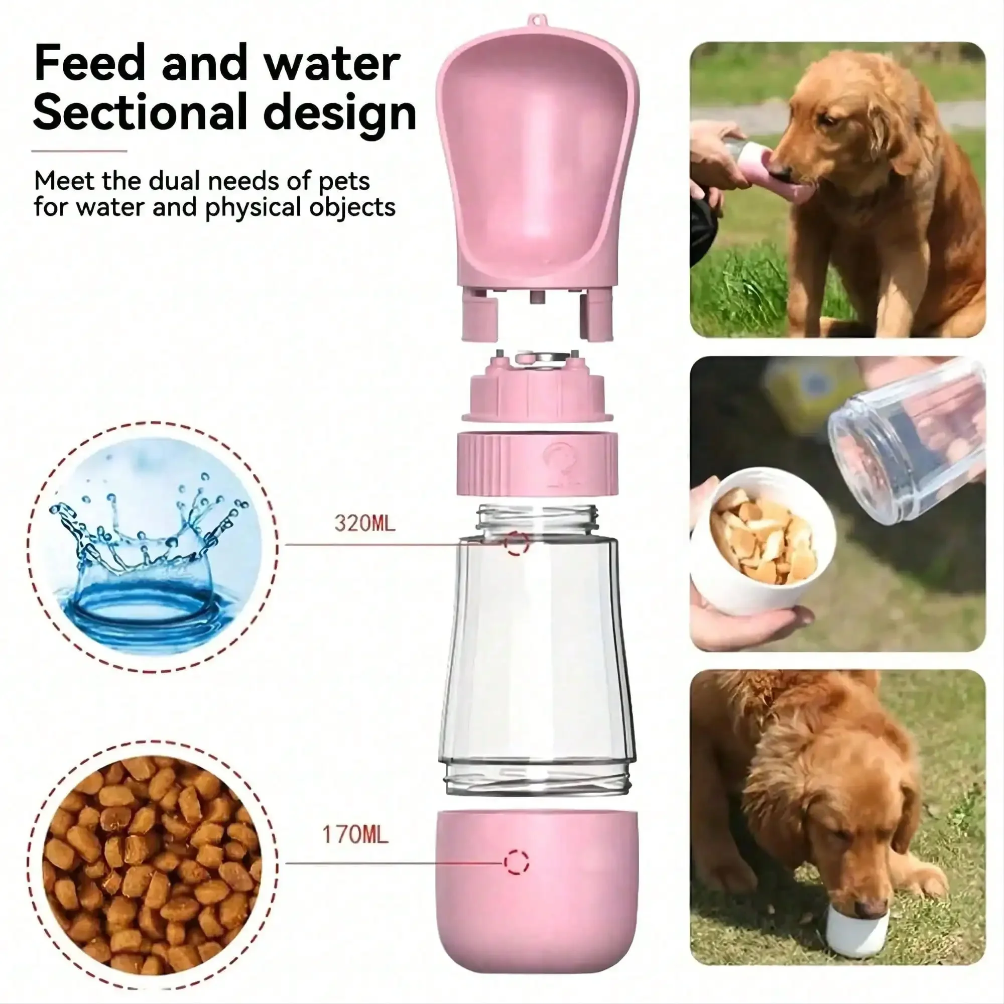 2-in-1 Dog Water Bottle & Food Container - Image 1