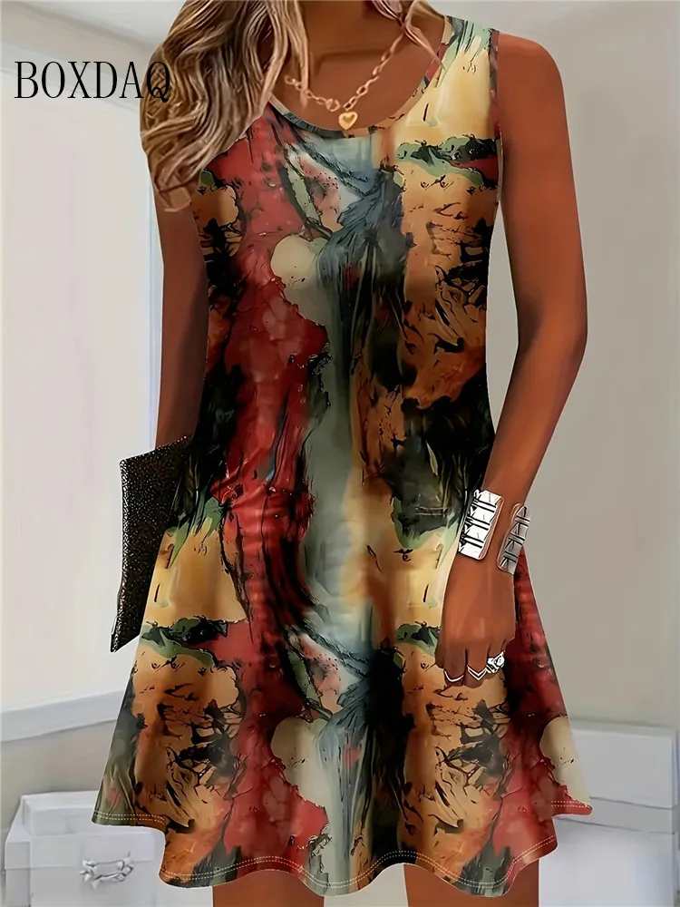 Women's Boho Floral Summer Tank Dress - Image 4