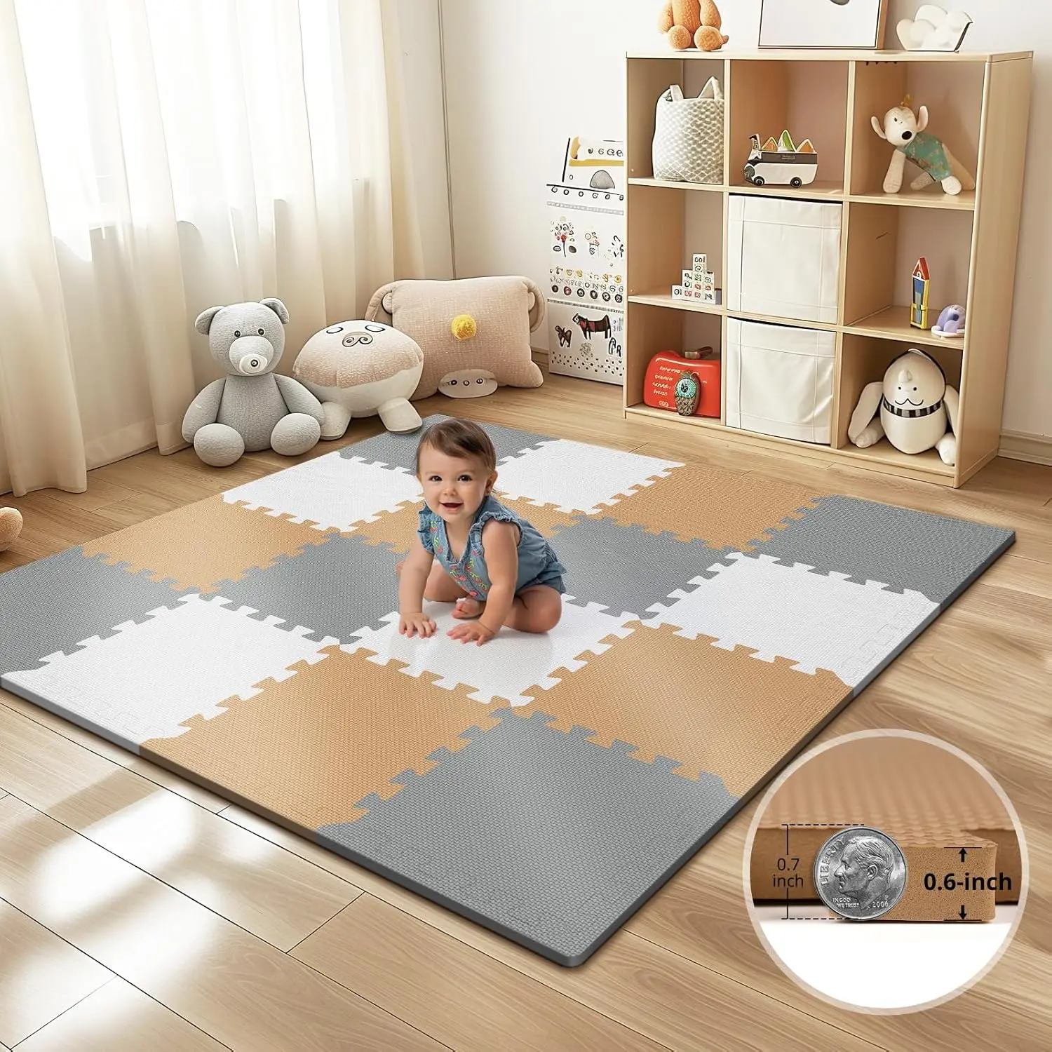 16-Tile EVA Foam Baby Play Mat/Puzzle - Image 1